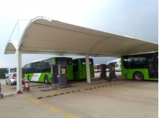 河北某地公交站膜結(jié)構(gòu)車(chē)棚展示